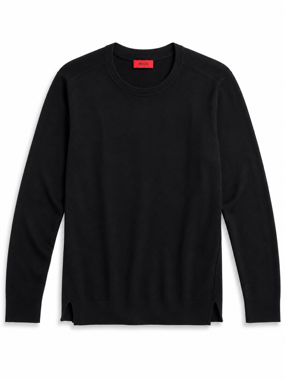 HUGO Hugo Boss Black Fine Knit Drop Shoulder Side Slit Sweater Top M